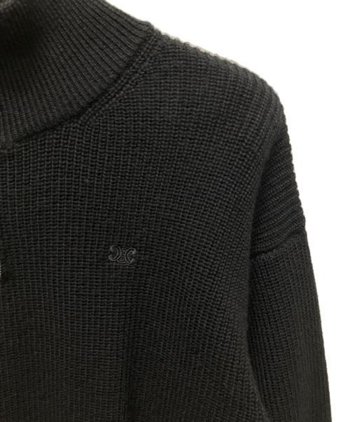 CELINE（セリーヌ）CELINE (セリーヌ) ハーフジップ プルオーバーニット ブラック サイズ:Ｌの古着・服飾アイテム