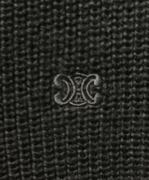 CELINE（セリーヌ）CELINE (セリーヌ) ハーフジップ プルオーバーニット ブラック サイズ:Ｌの古着・服飾アイテム