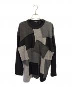 COMME des GARCONS HOMMEコムデギャルソン オム）の古着「パッチワークニット」｜ブラック