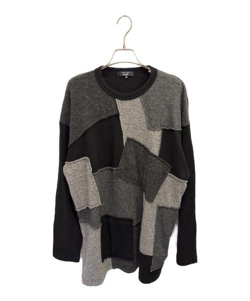 COMME des GARCONS HOMME（コムデギャルソン オム）COMME des GARCONS HOMME (コムデギャルソン オム) パッチワークニット ブラック サイズ:Sの古着・服飾アイテム
