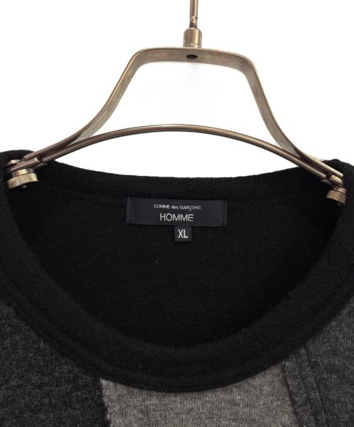 COMME des GARCONS HOMME（コムデギャルソン オム）COMME des GARCONS HOMME (コムデギャルソン オム) パッチワークニット ブラック サイズ:XLの古着・服飾アイテム