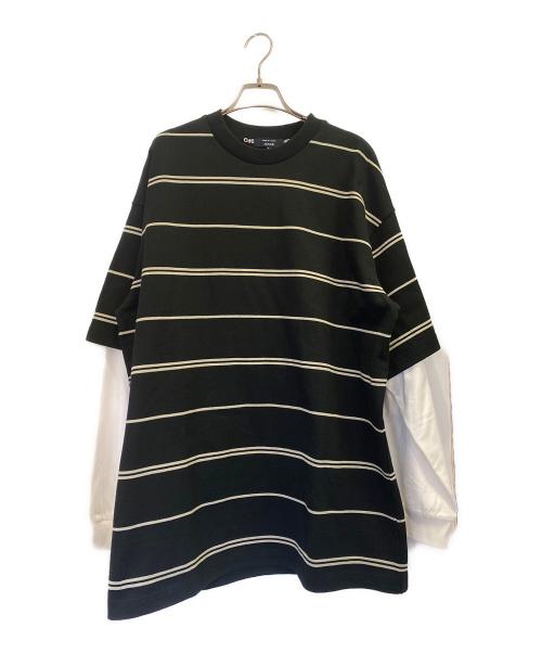 COMME des GARCONS HOMME（コムデギャルソン オム）COMME des GARCONS HOMME (コムデギャルソン オム) ボーダーレイヤードカットソー ブラック サイズ:Lの古着・服飾アイテム