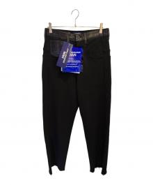 COMME des GARCONS JUNYA WATANABE MAN（コム デ ギャルソン ジュンヤ ワタナベ マン）の古着「レザー切り替えパンツ」｜ブラック