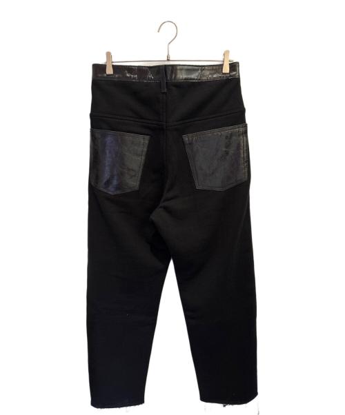COMME des GARCONS JUNYA WATANABE MAN（コム デ ギャルソン ジュンヤ ワタナベ マン）COMME des GARCONS JUNYA WATANABE MAN (コム デ ギャルソン ジュンヤ ワタナベ マン) レザー切り替えパンツ ブラック サイズ:XSの古着・服飾アイテム