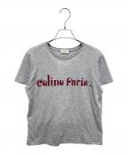 CELINEセリーヌ）の古着「フロッキーロゴTシャツ」｜グレー