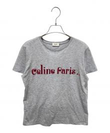 CELINE（セリーヌ）の古着「フロッキーロゴTシャツ」｜グレー