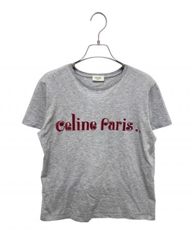 中古・古着通販】CELINE (セリーヌ) フロッキーロゴTシャツ グレー
