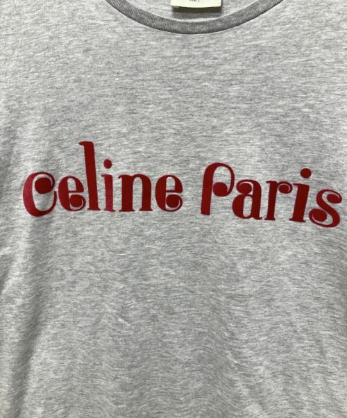 CELINE（セリーヌ）CELINE (セリーヌ) フロッキーロゴTシャツ グレー サイズ:Mの古着・服飾アイテム