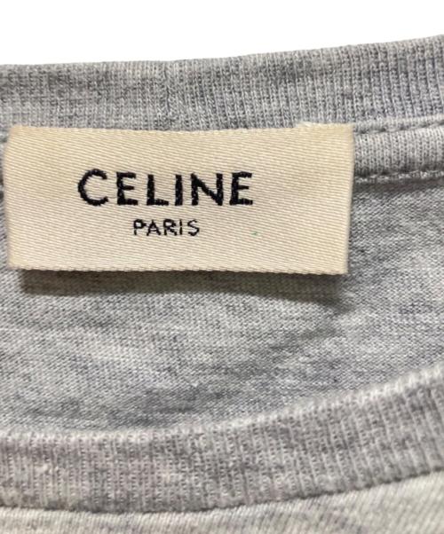 CELINE（セリーヌ）CELINE (セリーヌ) フロッキーロゴTシャツ グレー サイズ:Mの古着・服飾アイテム