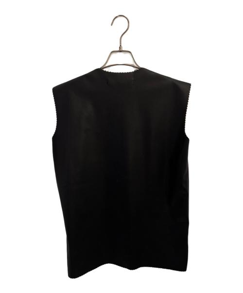 JUNYA WATANABE COMME des GARCONS（(ジュンヤワタナベ コムデギャルソン）JUNYA WATANABE COMME des GARCONS ((ジュンヤワタナベ コムデギャルソン) スカラップヘム ノースリーブトップ ブラック サイズ:Lの古着・服飾アイテム
