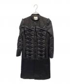 noir kei ninomiyaノワール ケイ ニノミヤ）の古着「スパンコールツイード×エステルサテンコート」｜ブラック