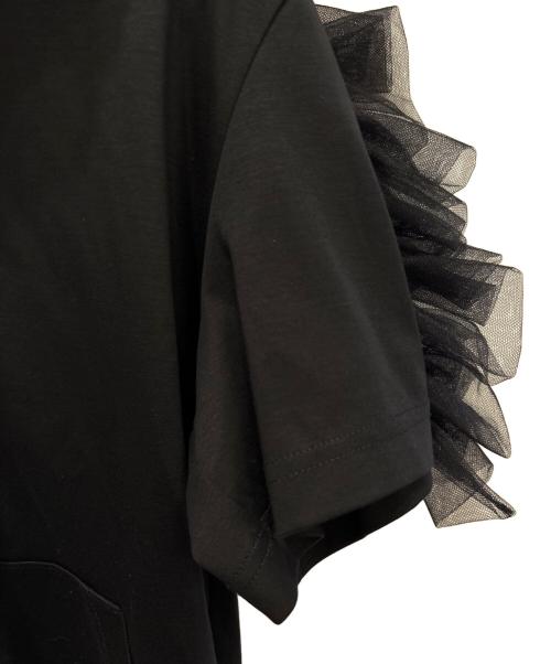 noir kei ninomiya（ノワール ケイ ニノミヤ）noir kei ninomiya (ノワール ケイ ニノミヤ) チュールフーディー ブラック サイズ:Ｓの古着・服飾アイテム