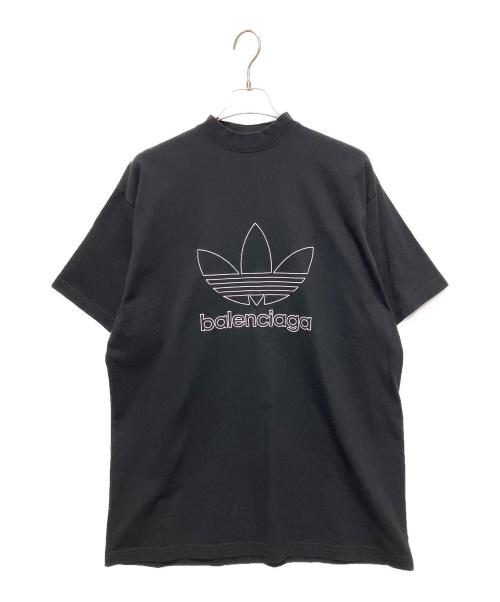 BALENCIAGA（バレンシアガ）BALENCIAGA (バレンシアガ) adidas (アディダス) トレフォイル ロゴ刺繍 オーバーサイズ Tシャツ ブラック サイズ:L 未使用品の古着・服飾アイテム