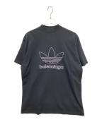 BALENCIAGA×adidasバレンシアガ×アディダス）の古着「トレフォイル ロゴ刺繍 オーバーサイズ Tシャツ」｜ブラック
