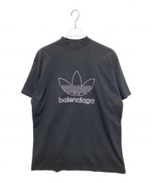 BALENCIAGA×adidas（バレンシアガ×アディダス）の古着「トレフォイル ロゴ刺繍 オーバーサイズ Tシャツ」｜ブラック