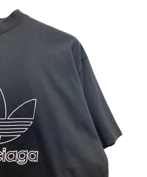 BALENCIAGA（バレンシアガ）BALENCIAGA (バレンシアガ) adidas (アディダス) トレフォイル ロゴ刺繍 オーバーサイズ Tシャツ ブラック サイズ:L 未使用品の古着・服飾アイテム