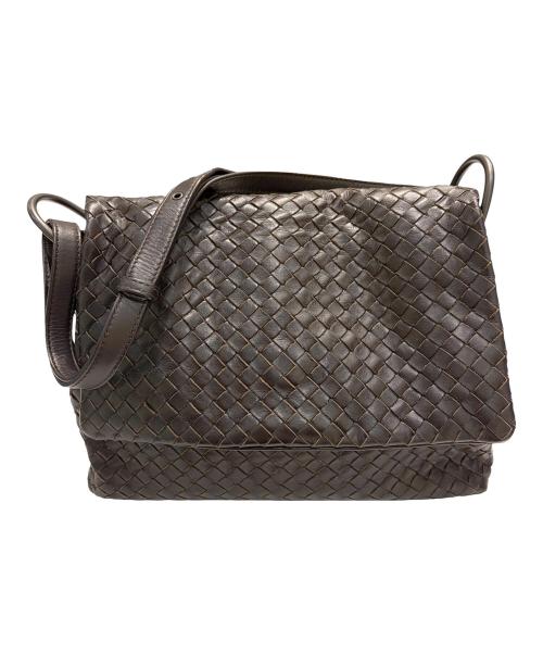 BOTTEGA VENETA（ボッテガベネタ）BOTTEGA VENETA (ボッテガベネタ) イントレチャートショルダーバッグ ブラウンの古着・服飾アイテム