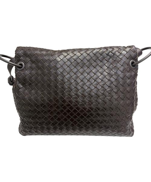 BOTTEGA VENETA（ボッテガベネタ）BOTTEGA VENETA (ボッテガベネタ) イントレチャートショルダーバッグ ブラウンの古着・服飾アイテム