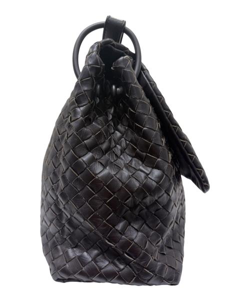 BOTTEGA VENETA（ボッテガベネタ）BOTTEGA VENETA (ボッテガベネタ) イントレチャートショルダーバッグ ブラウンの古着・服飾アイテム