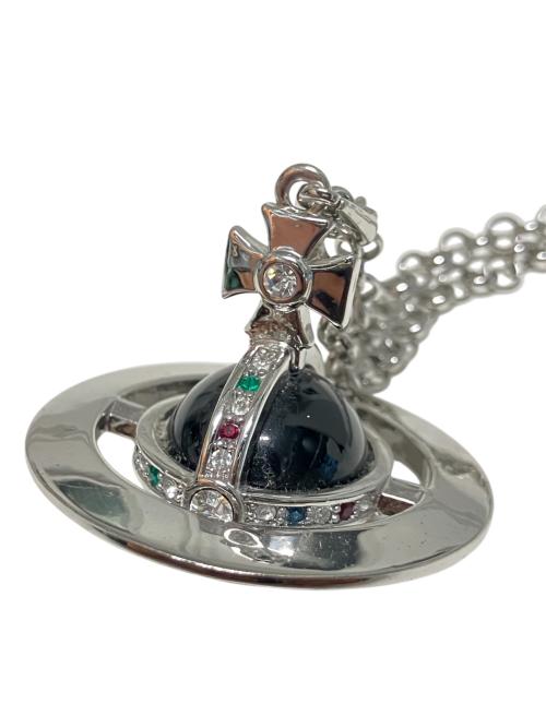Vivienne Westwood（ヴィヴィアンウエストウッド）Vivienne Westwood (ヴィヴィアンウエストウッド) スモールオーブネックレス シルバー×ブラック サイズ:-の古着・服飾アイテム