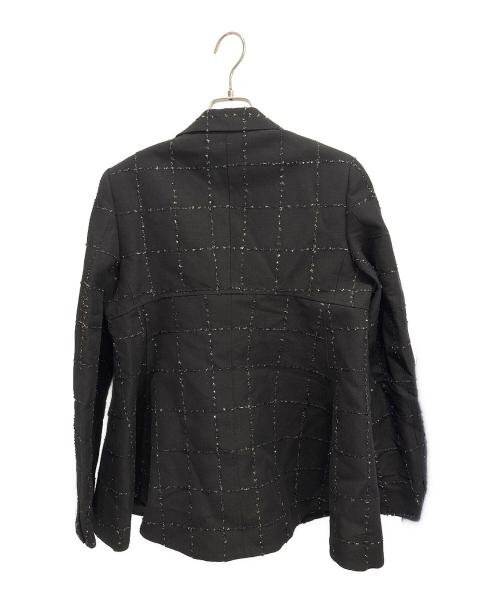 COMME des GARCONS HOMME PLUS（コムデギャルソンオムプリュス）COMME des GARCONS HOMME PLUS (コムデギャルソンオムプリュス) ラメチェック ペプラムブレザー ブラック サイズ:Sの古着・服飾アイテム