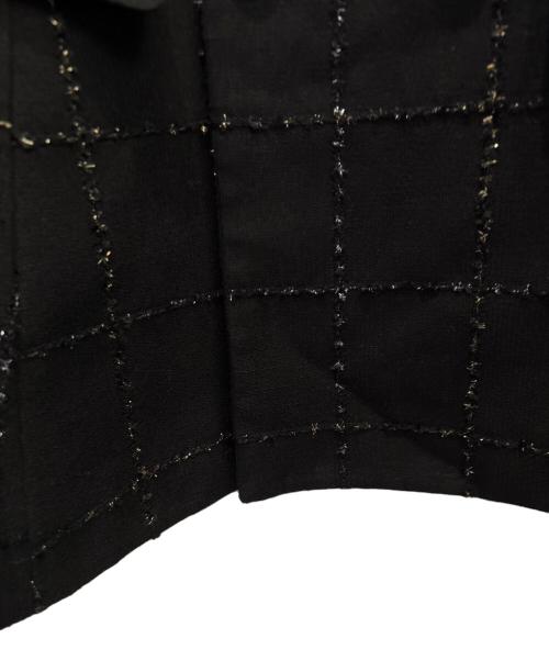 COMME des GARCONS HOMME PLUS（コムデギャルソンオムプリュス）COMME des GARCONS HOMME PLUS (コムデギャルソンオムプリュス) ラメチェック ペプラムブレザー ブラック サイズ:Sの古着・服飾アイテム