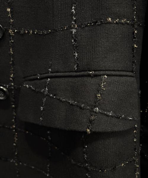 COMME des GARCONS HOMME PLUS（コムデギャルソンオムプリュス）COMME des GARCONS HOMME PLUS (コムデギャルソンオムプリュス) ラメチェック ペプラムブレザー ブラック サイズ:Sの古着・服飾アイテム