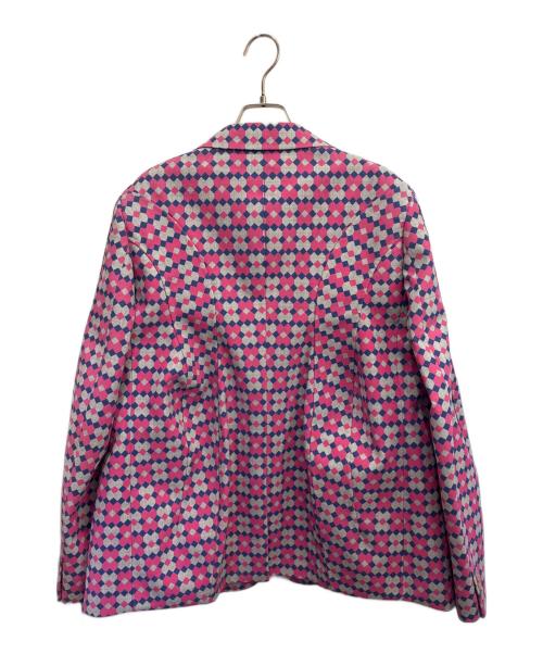 COMME des GARCONS HOMME PLUS（コムデギャルソンオムプリュス）COMME des GARCONS HOMME PLUS (コムデギャルソンオムプリュス) ウールエステル総柄ジャケット ピンク サイズ:Mの古着・服飾アイテム