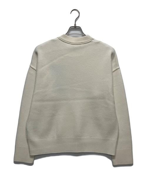 AMI Alexandre Mattiussi（アミアレクサンドルマテュッシ）AMI Alexandre Mattiussi (アミアレクサンドルマテュッシ) クールネックセーター オフホワイト×レッド サイズ:Mの古着・服飾アイテム