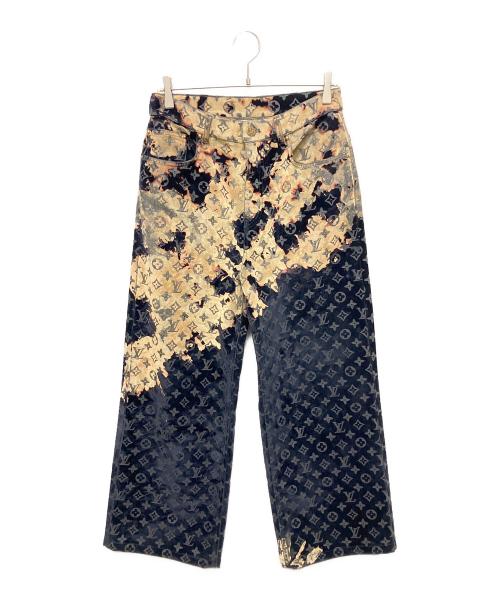 LOUIS VUITTON（ルイ ヴィトン）LOUIS VUITTON (ルイ ヴィトン) 24SS モノグラムブリーチ ジップフライ ベロアパンツ ネイビー サイズ:29の古着・服飾アイテム