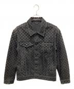 LOUIS VUITTONルイ ヴィトン）の古着「25SS フロックドダミエ デニムトラッカージャケット」｜ブラック