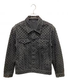 LOUIS VUITTON（ルイ ヴィトン）の古着「25SS フロックドダミエ デニムトラッカージャケット」｜ブラック