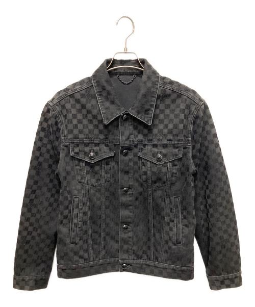 LOUIS VUITTON（ルイ ヴィトン）LOUIS VUITTON (ルイ ヴィトン) 25SS フロックドダミエ デニムトラッカージャケット ブラック サイズ:48の古着・服飾アイテム
