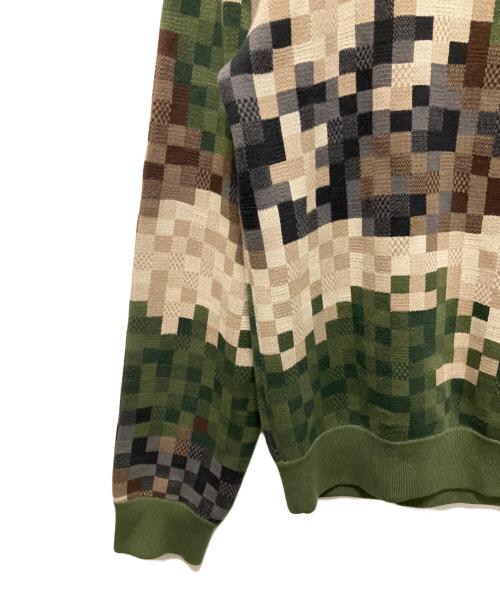 LOUIS VUITTON（ルイ ヴィトン）LOUIS VUITTON (ルイ ヴィトン) 24SS ダモフラージュコットンジャガードクルーネックセーター オリーブ サイズ:Ｍの古着・服飾アイテム