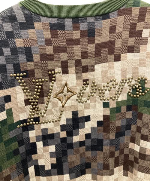 LOUIS VUITTON（ルイ ヴィトン）LOUIS VUITTON (ルイ ヴィトン) 24SS ダモフラージュコットンジャガードクルーネックセーター オリーブ サイズ:Ｍの古着・服飾アイテム