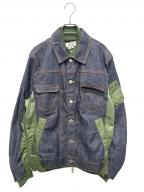 sacai×A.P.C.サカイ×アーペーセー）の古着「ナイロン切替デニムジャケット」｜カーキ×インディゴ