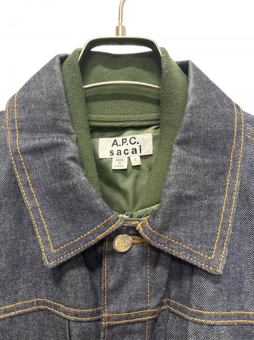 sacai（サカイ）sacai (サカイ) A.P.C. (アーペーセー) ナイロン切替デニムジャケット カーキ×インディゴ サイズ:Sの古着・服飾アイテム