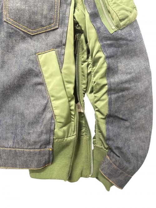 sacai（サカイ）sacai (サカイ) A.P.C. (アーペーセー) ナイロン切替デニムジャケット カーキ×インディゴ サイズ:Sの古着・服飾アイテム