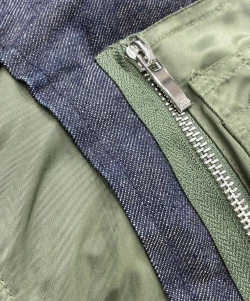 sacai（サカイ）sacai (サカイ) A.P.C. (アーペーセー) ナイロン切替デニムジャケット カーキ×インディゴ サイズ:Sの古着・服飾アイテム