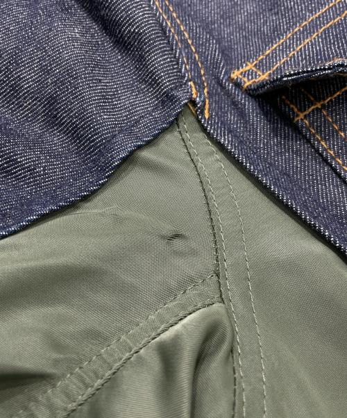 sacai（サカイ）sacai (サカイ) A.P.C. (アーペーセー) ナイロン切替デニムジャケット カーキ×インディゴ サイズ:Sの古着・服飾アイテム