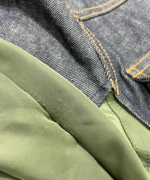sacai（サカイ）sacai (サカイ) A.P.C. (アーペーセー) ナイロン切替デニムジャケット カーキ×インディゴ サイズ:Sの古着・服飾アイテム