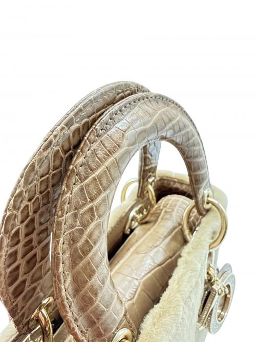 Christian Dior（クリスチャン ディオール）Christian Dior (クリスチャン ディオール) レディディオール/クロコ・ファー切替2WAYバッグ ブラウン サイズ:-の古着・服飾アイテム