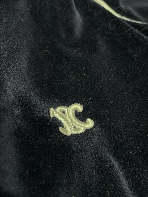 CELINE（セリーヌ）CELINE (セリーヌ) トリオンフ刺繍ベロアトラックジャケット ネイビー サイズ:Sの古着・服飾アイテム