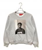 SUPREME×THRASHERシュプリーム×スラッシャー）の古着「クルーネック スウェットシャツ」｜ライトグレー