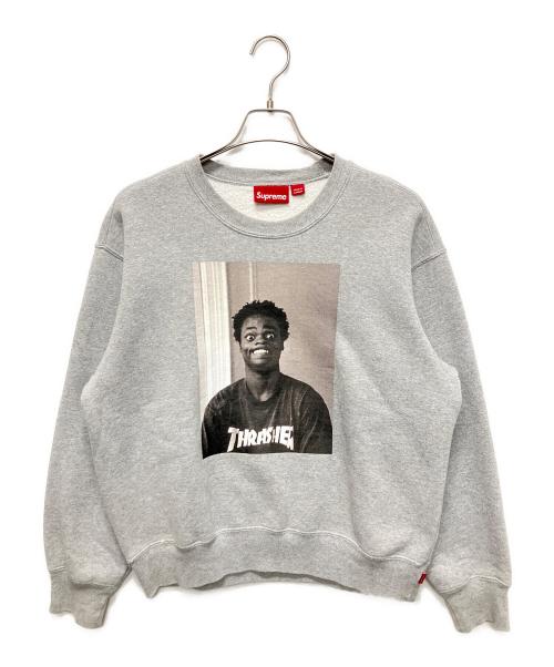 SUPREME（シュプリーム）SUPREME (シュプリーム) THRASHER (スラッシャー) クルーネック スウェットシャツ ライトグレー サイズ:Sの古着・服飾アイテム