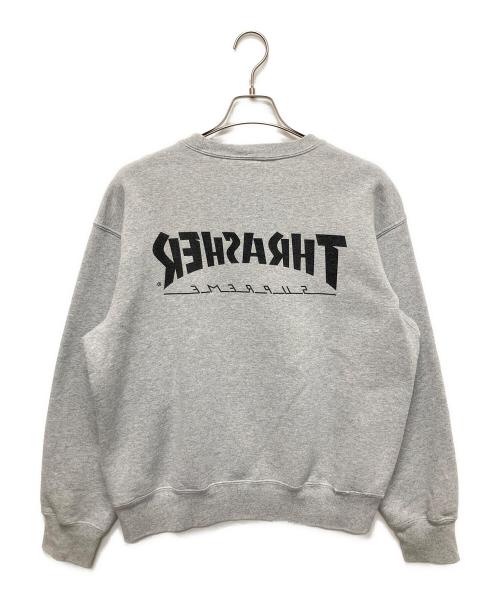 SUPREME（シュプリーム）SUPREME (シュプリーム) THRASHER (スラッシャー) クルーネック スウェットシャツ ライトグレー サイズ:Sの古着・服飾アイテム