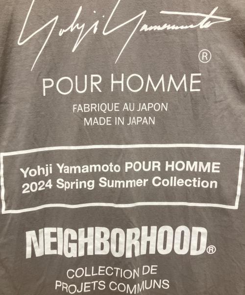 Yohji Yamamoto pour homme（ヨウジヤマモト プールオム）Yohji Yamamoto pour homme (ヨウジヤマモト プールオム) NEIGHBORHOOD (ネイバーフッド) ロゴプリント ロングスリーブ Tシャツ グレー サイズ:Lの古着・服飾アイテム