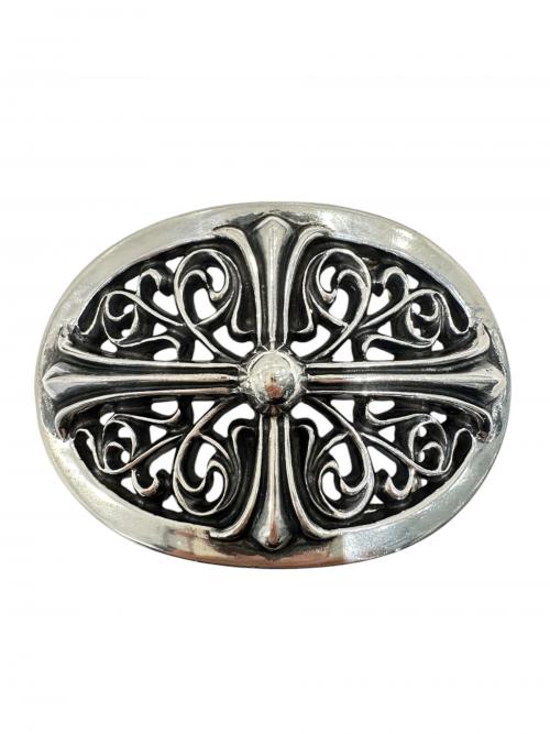 CHROME HEARTS（クロムハーツ）CHROME HEARTS (クロムハーツ) クラシックオーバルクロス ベルト ブラック サイズ:32の古着・服飾アイテム
