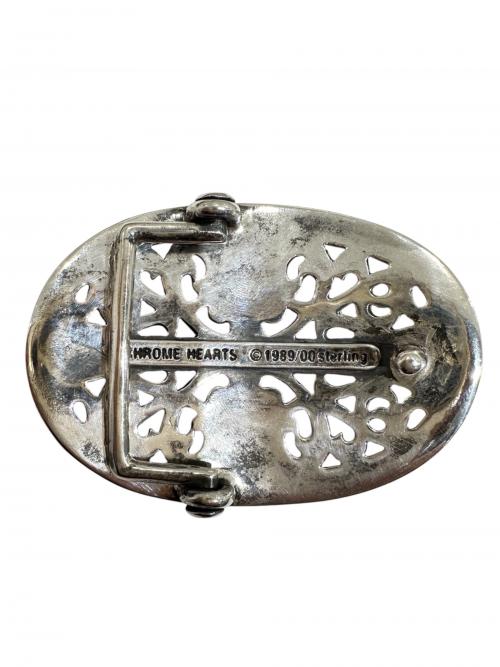 CHROME HEARTS（クロムハーツ）CHROME HEARTS (クロムハーツ) クラシックオーバルクロス ベルト ブラック サイズ:32の古着・服飾アイテム
