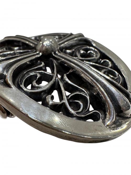 CHROME HEARTS（クロムハーツ）CHROME HEARTS (クロムハーツ) クラシックオーバルクロス ベルト ブラック サイズ:32の古着・服飾アイテム